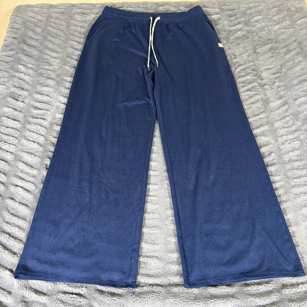 Vuori Womens XL Navy Blue Wide Leg Performance Sweatpants VW4023 Drawstring
